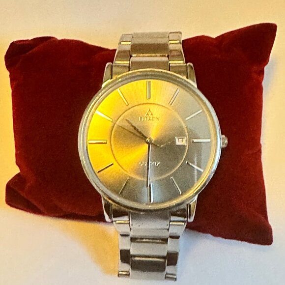 FITRON Quartz Watch Stainless Steel Case, Band and Back Men Japan, W/Pillow - Picture 3 of 7